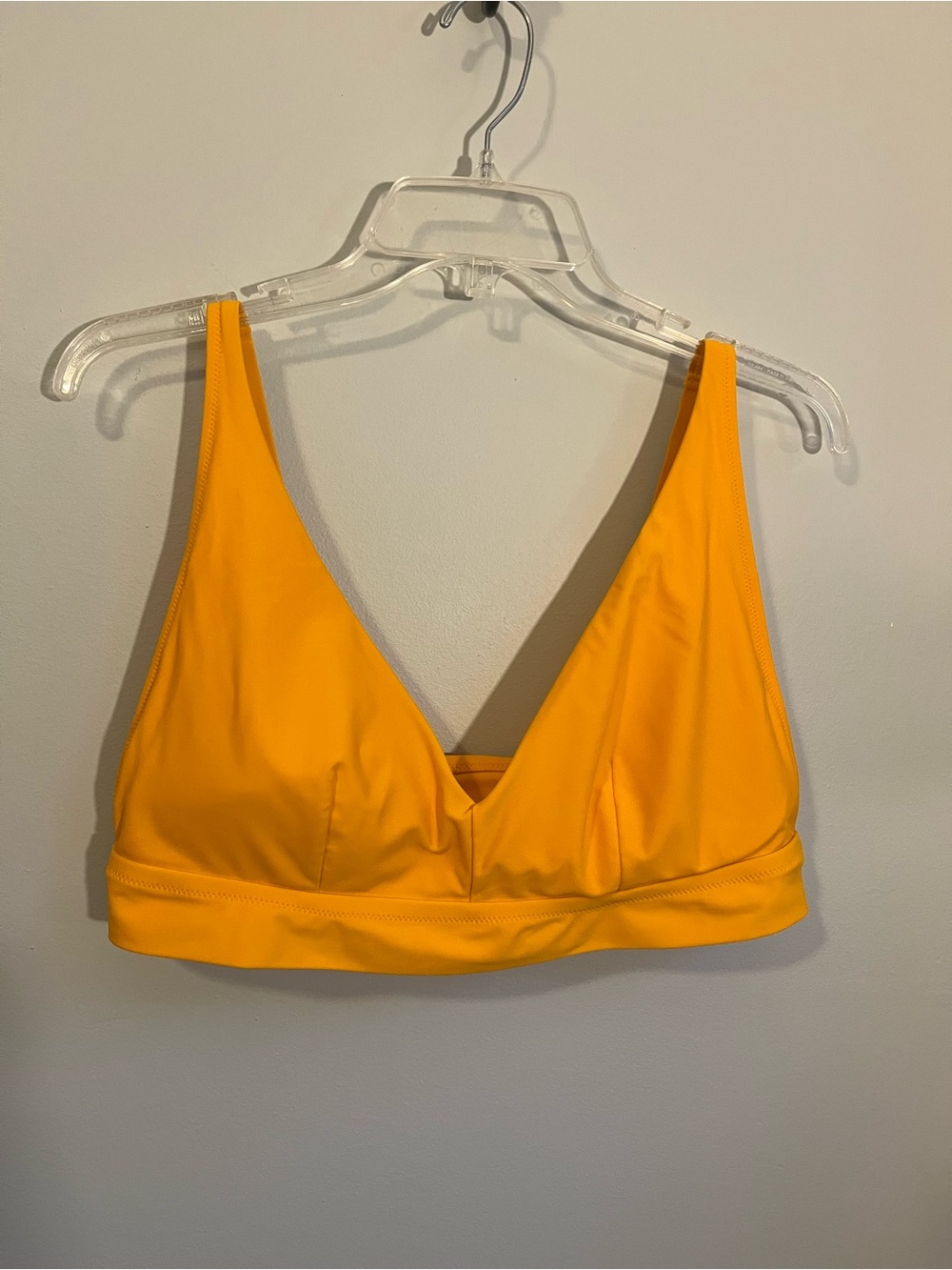 AERIE Women’s Yellow Marigold V-Neck Longline Bikini Swim Top - Picture 2 of 6